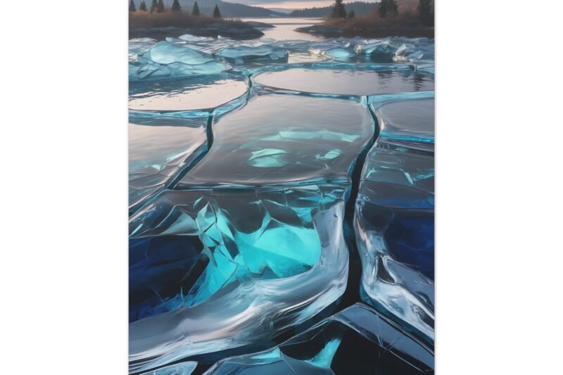 Stunning Ice-Inspired Matte Canvas Wall Art - Nature Decor for Home & Office