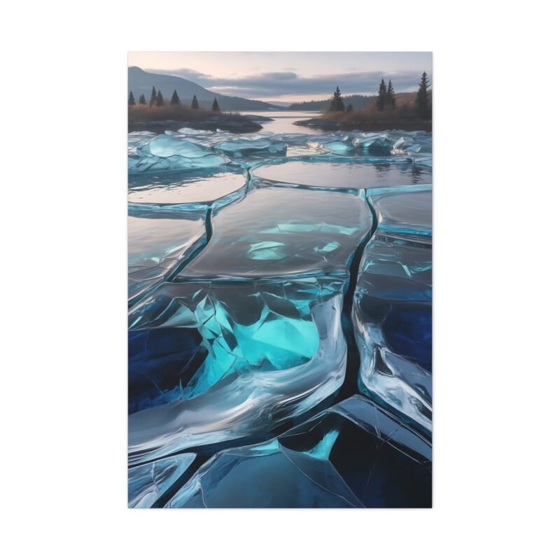 Stunning Ice-Inspired Matte Canvas Wall Art - Nature Decor for Home & Office