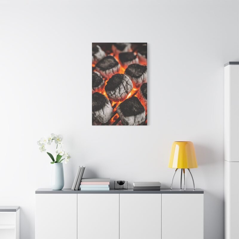 Stylish Grill Art Canvas Print - Charcoal Fire Decor