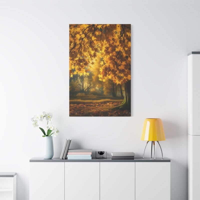 Autumn Leaves Matte Canvas Art Print – Warm Nature Decor for Home