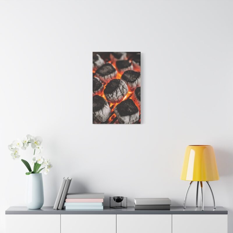 Stylish Grill Art Canvas Print - Charcoal Fire Decor