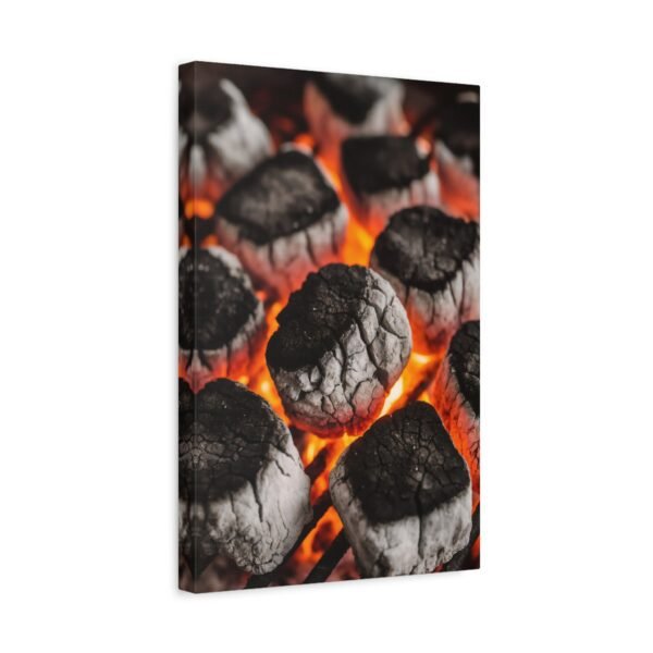 Stylish Grill Art Canvas Print - Charcoal Fire Decor - Image 2
