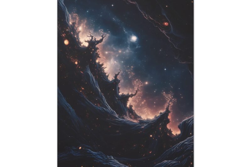 Galactic Wall Art - Matte Canvas Print of Cosmic Landscape