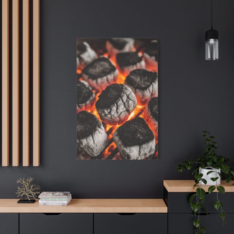 Stylish Grill Art Canvas Print - Charcoal Fire Decor