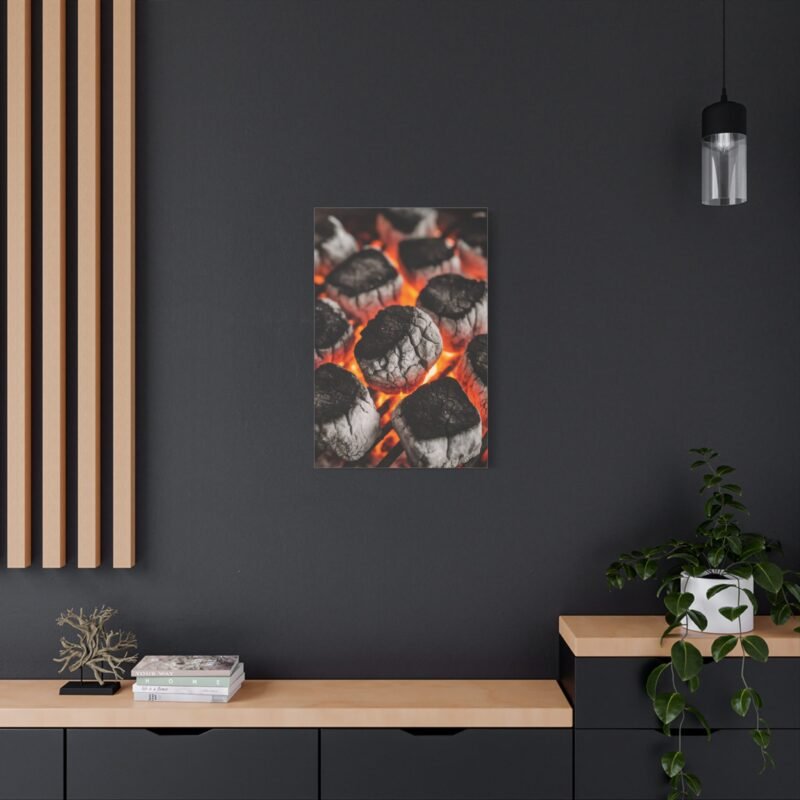 Stylish Grill Art Canvas Print - Charcoal Fire Decor