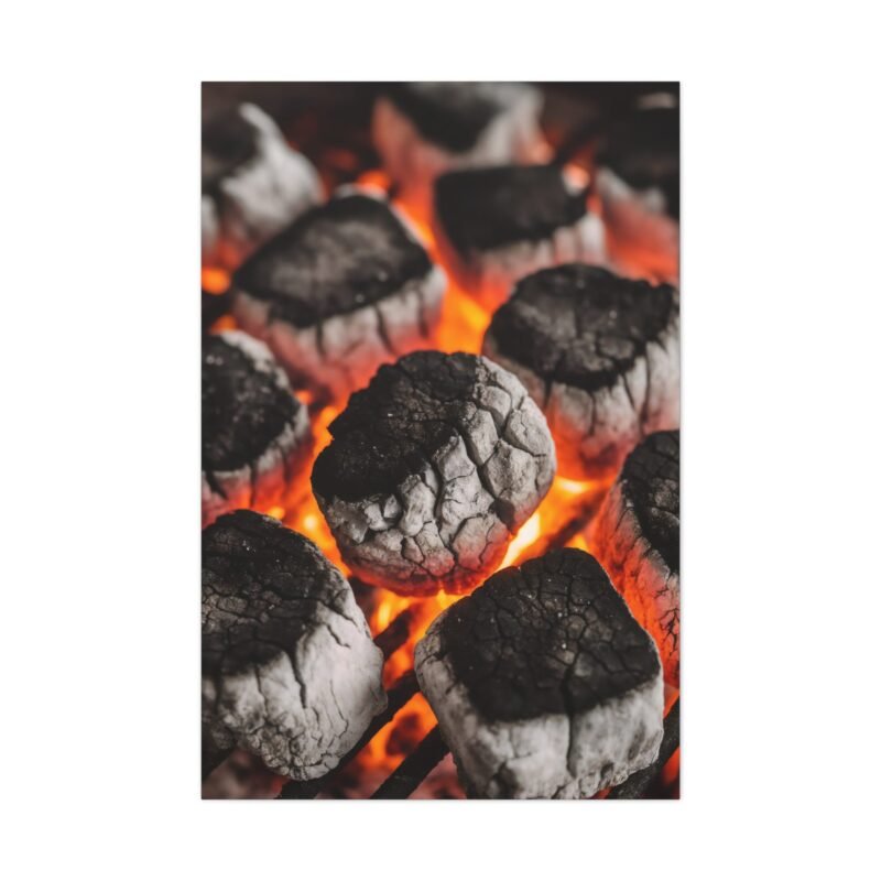 Stylish Grill Art Canvas Print - Charcoal Fire Decor