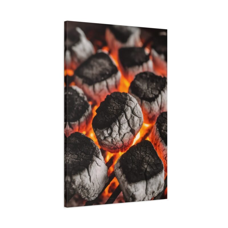 Stylish Grill Art Canvas Print - Charcoal Fire Decor