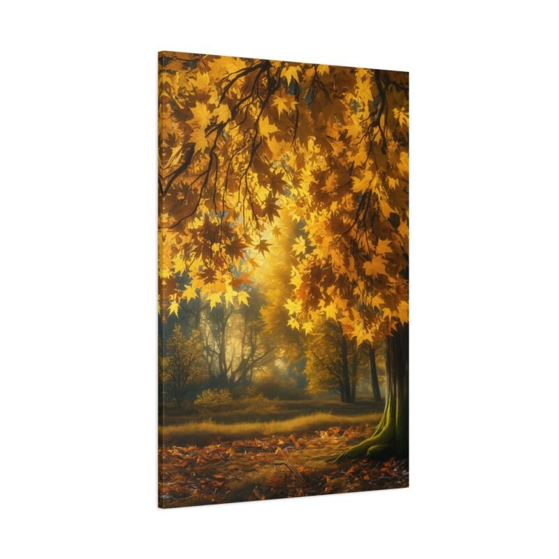 Autumn Leaves Matte Canvas Art Print – Warm Nature Decor for Home