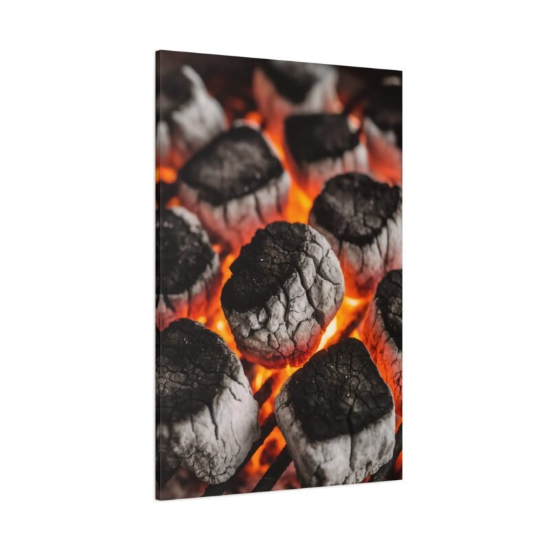 Stylish Grill Art Canvas Print - Charcoal Fire Decor