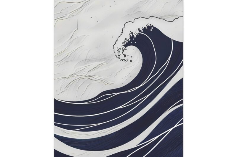 Ocean Wave Canvas Art Print - Stretched Matte Wall Decor