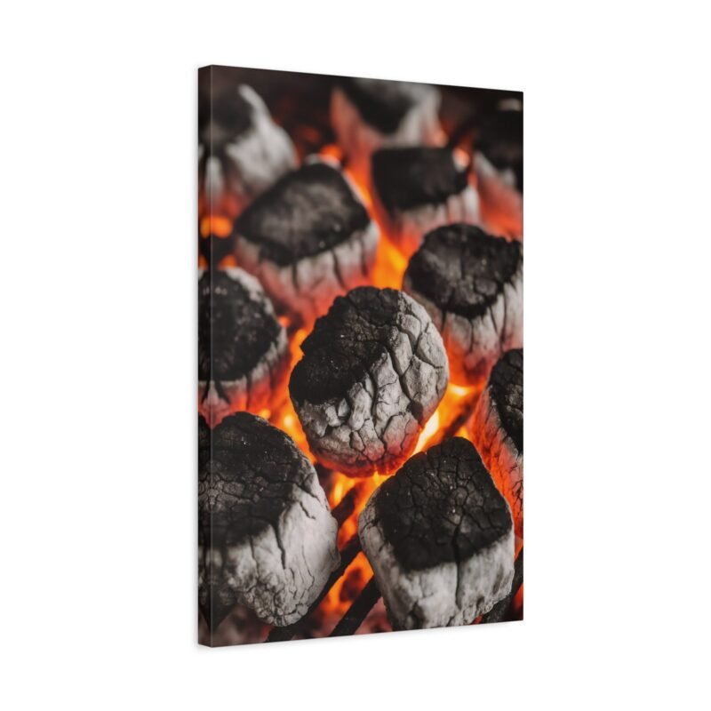 Stylish Grill Art Canvas Print - Charcoal Fire Decor