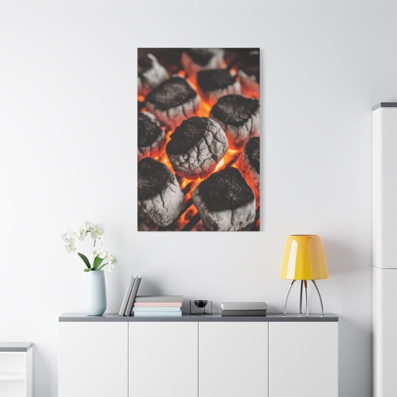 Stylish Grill Art Canvas Print - Charcoal Fire Decor