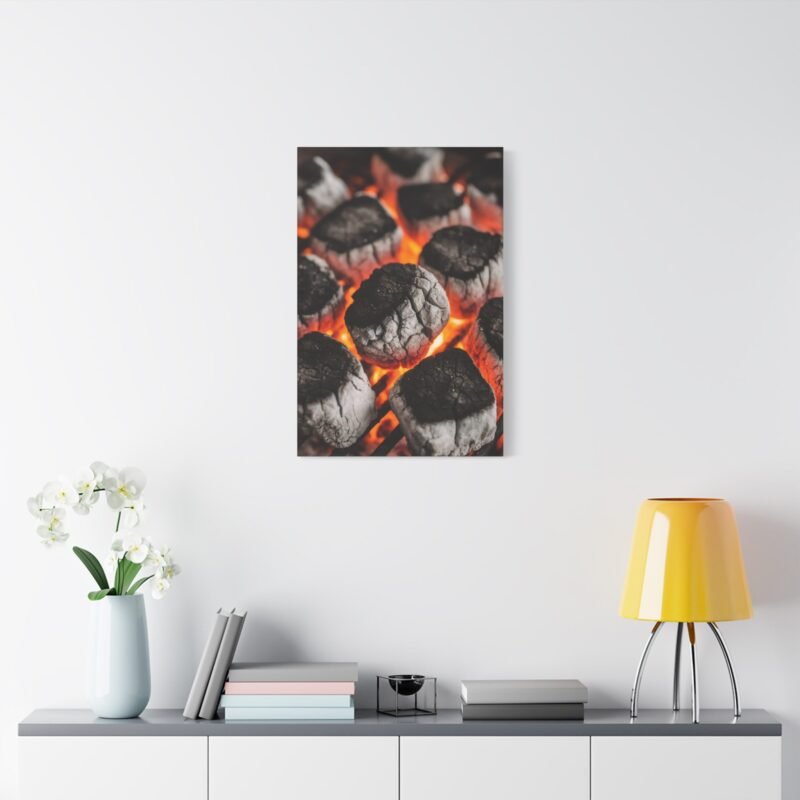 Stylish Grill Art Canvas Print - Charcoal Fire Decor