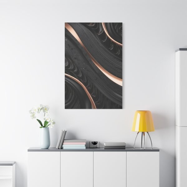 835. Abstract Onyx and Rose Gold Flow - Image 3