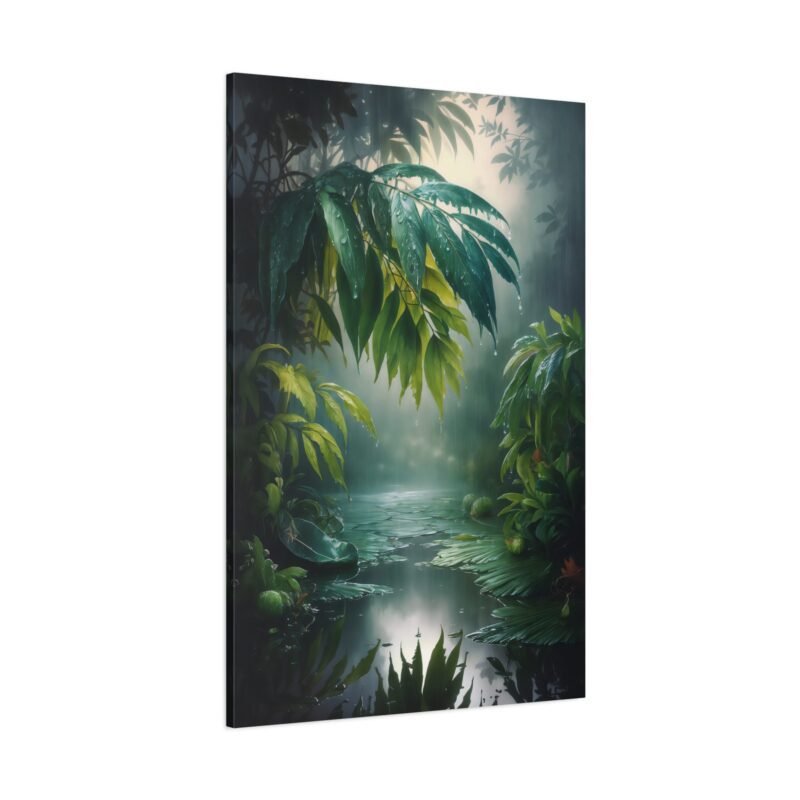 769. Tropical Rain Falling Over Vibrant Green Leaves