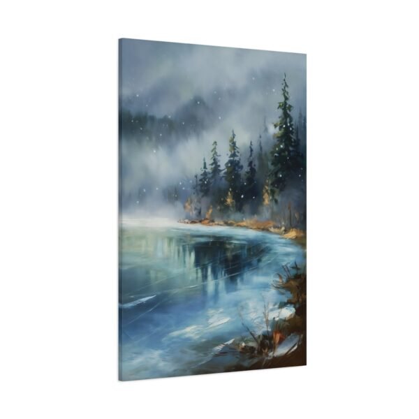 721. Serene Snowfall Over a Frozen Lake - Image 2