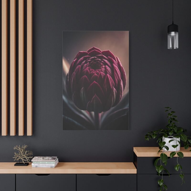 843. Crimson Bloom in Velvet Shadows