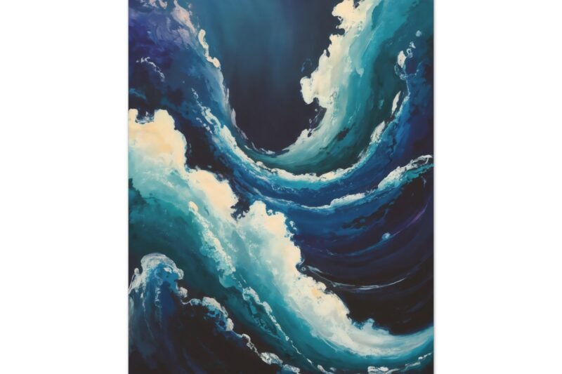 670. Abstract Sapphire Ocean Currents