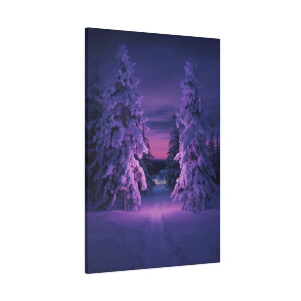 813. Snow-Capped Pines Under Violet Twilight - Image 2