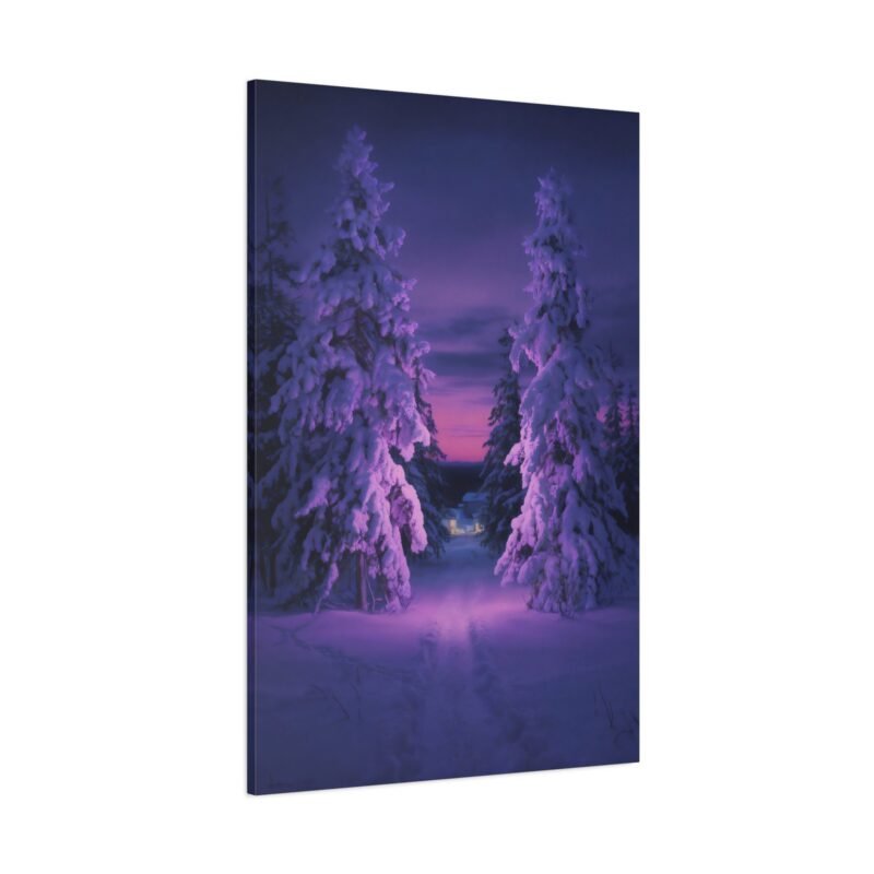 813. Snow-Capped Pines Under Violet Twilight