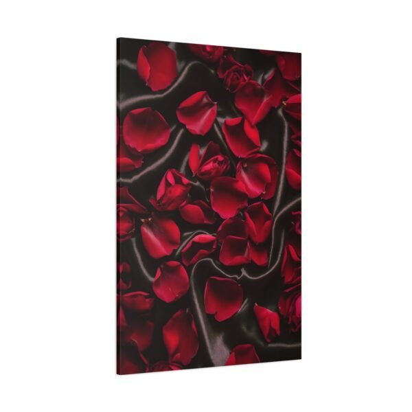775. Velvet Rose Petals Scattered on a Dark Silk Surface - Image 2