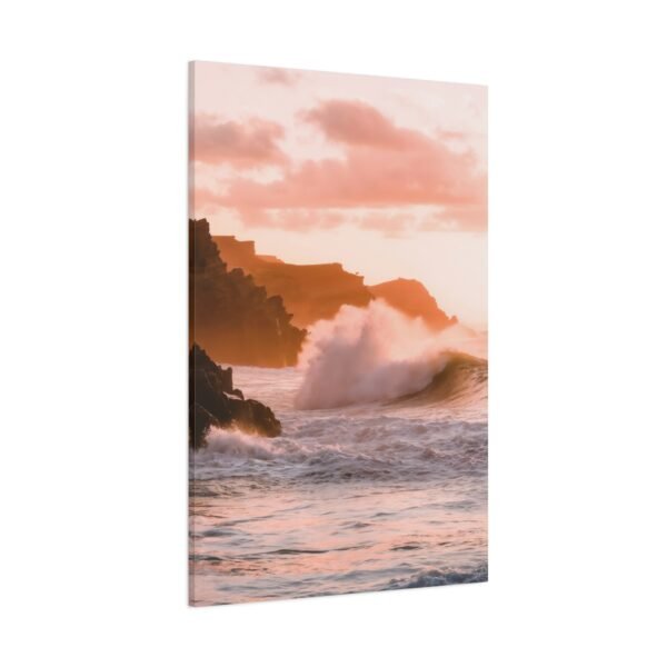 885. Ocean Cliffside at Golden Hour With Crashing Waves - Image 2