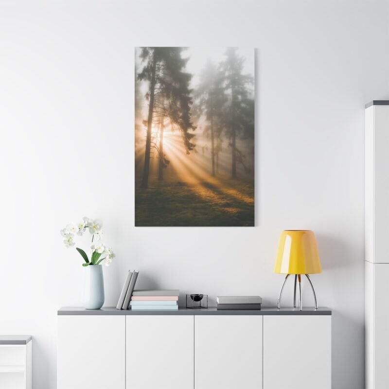 13234085139432608471_2048.jpeg 786. Golden Light Through Foggy Pine Trees