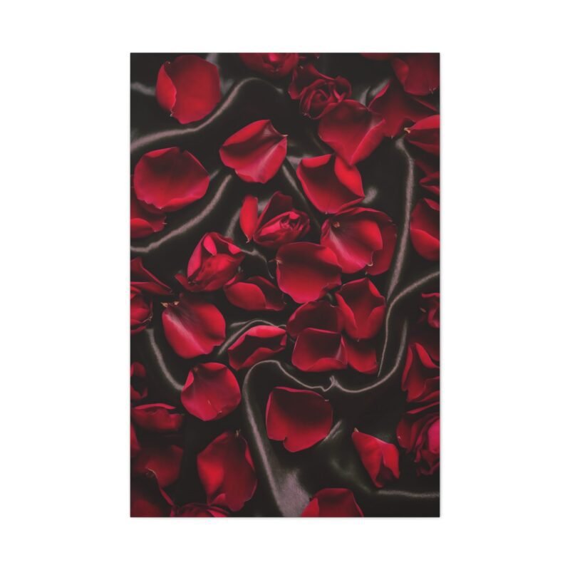 775. Velvet Rose Petals Scattered on a Dark Silk Surface