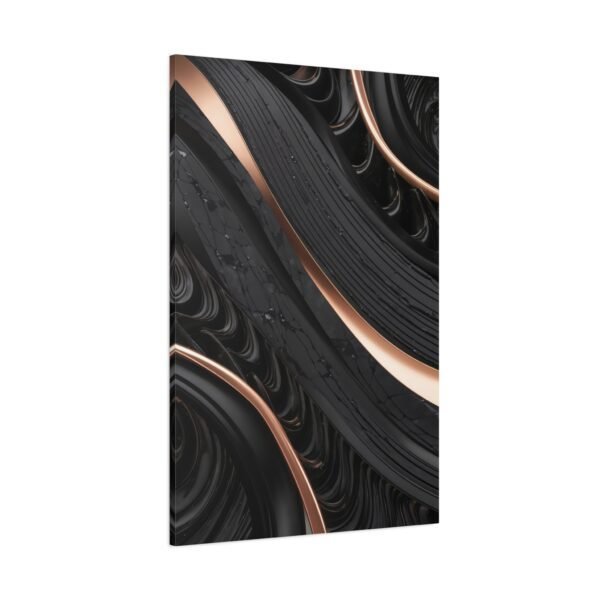 835. Abstract Onyx and Rose Gold Flow - Image 2