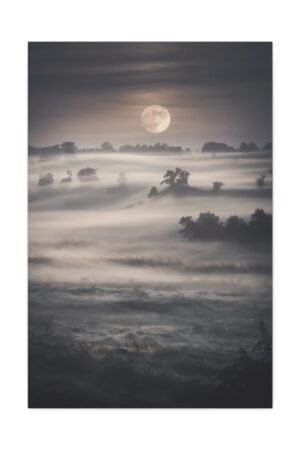 815. Moonrise Over Rolling Fog Fields