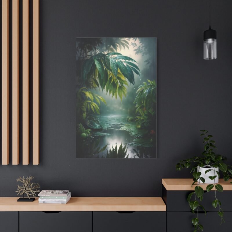 769. Tropical Rain Falling Over Vibrant Green Leaves