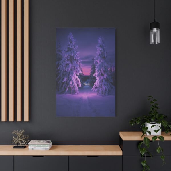 813. Snow-Capped Pines Under Violet Twilight - Image 4