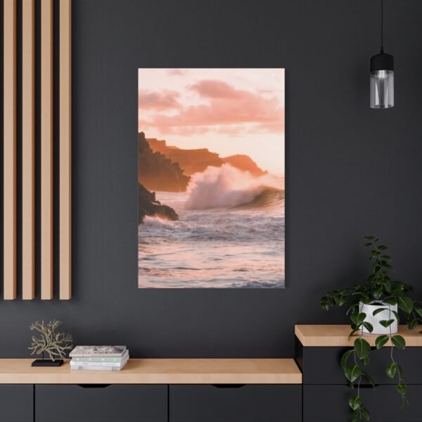 885. Ocean Cliffside at Golden Hour With Crashing Waves - Image 4