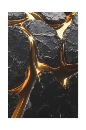 763. Molten Gold Cracking Over Deep Obsidian