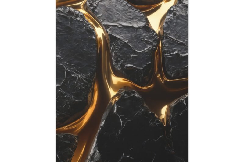 763. Molten Gold Cracking Over Deep Obsidian