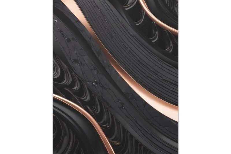 835. Abstract Onyx and Rose Gold Flow