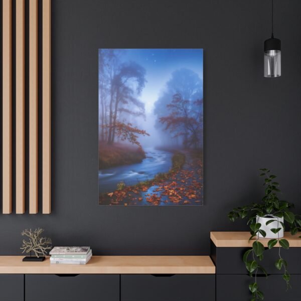 880. Autumn Mist Over a River With Fallen Leaves - Image 4