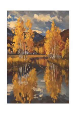 777. Golden Aspen Trees Reflecting in a Quiet River