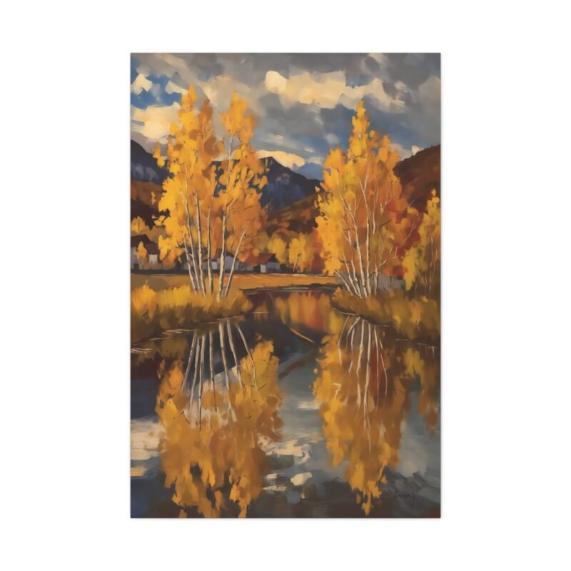 777. Golden Aspen Trees Reflecting in a Quiet River