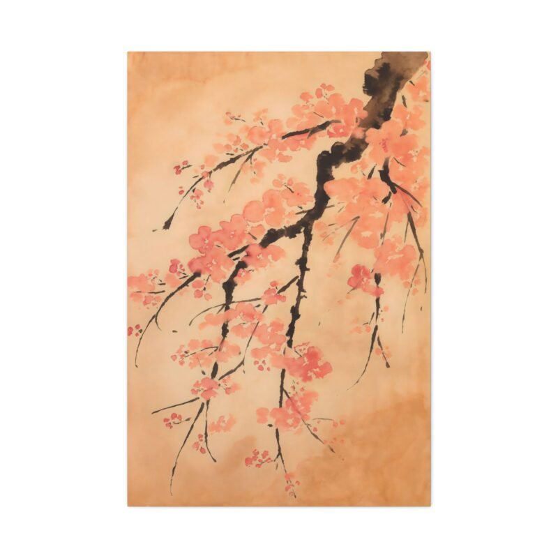 834. Cherry Blossoms in Blush Ink Wash
