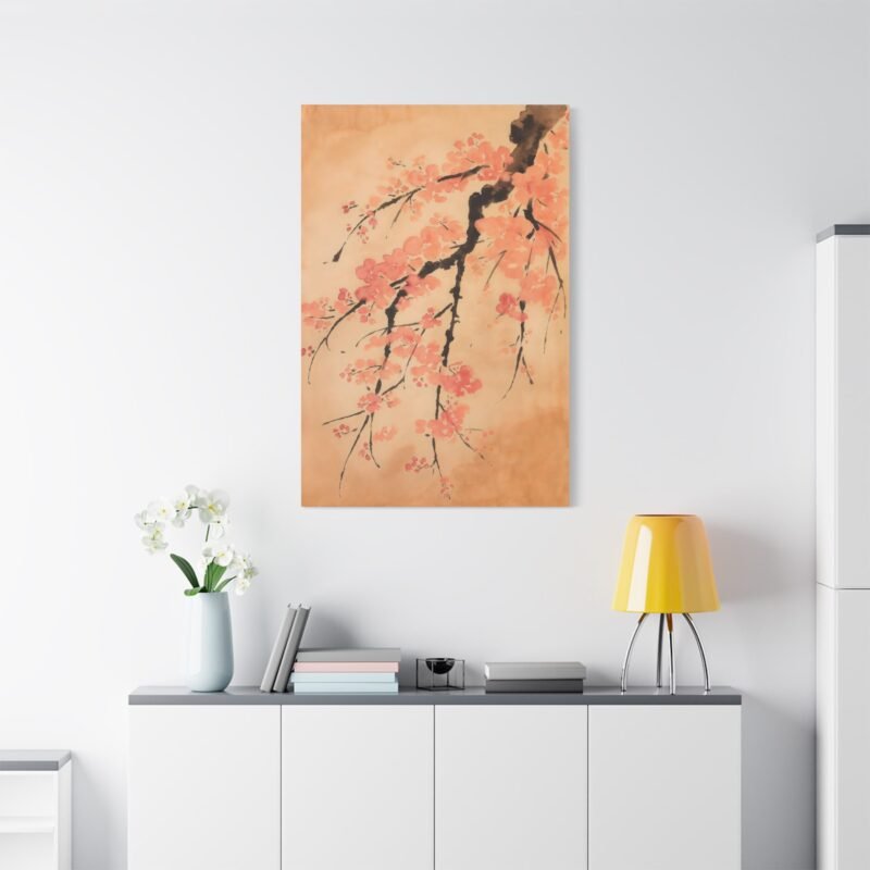 834. Cherry Blossoms in Blush Ink Wash