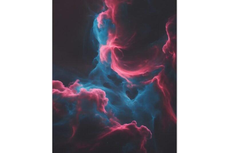 708. Crimson and Sapphire Cosmic Swirls