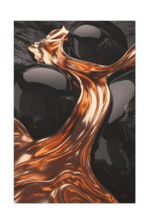 685. Molten Bronze Flow Over Obsidian