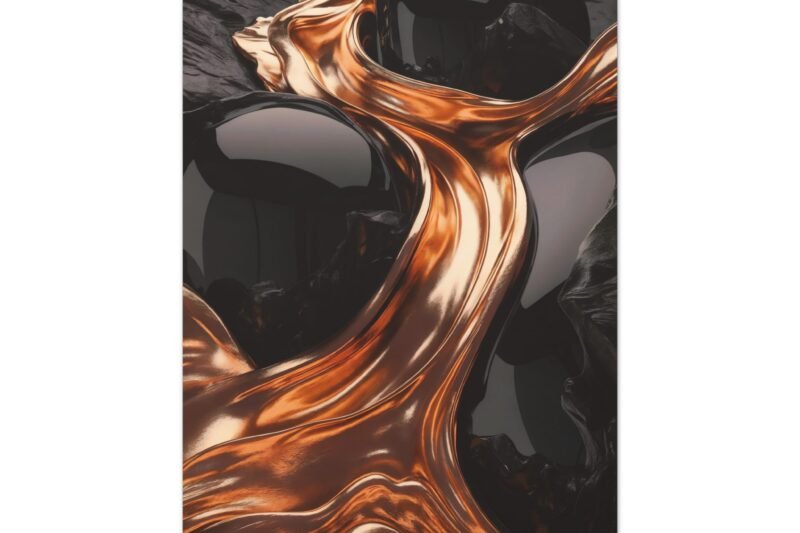 685. Molten Bronze Flow Over Obsidian