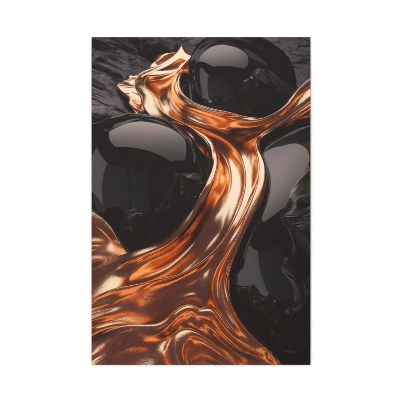 685. Molten Bronze Flow Over Obsidian