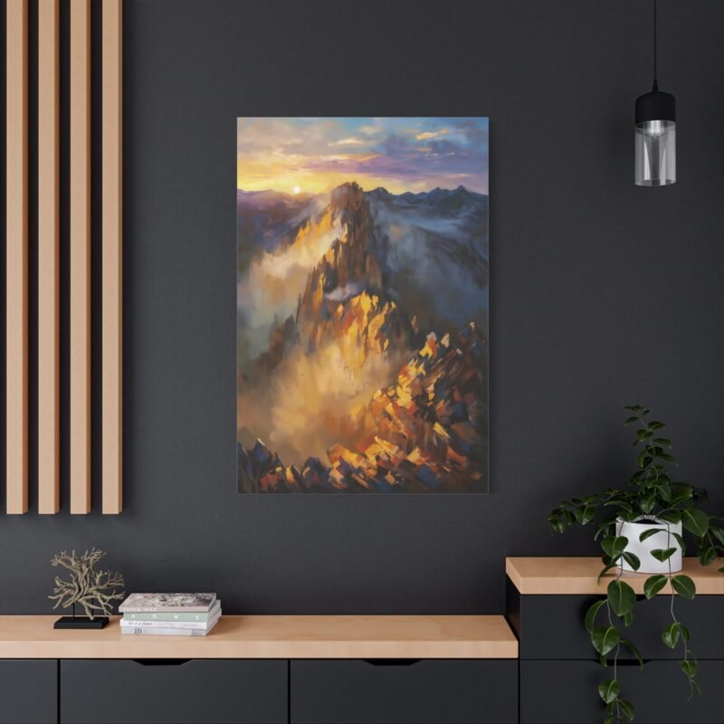 892. Golden Light Cascading Over Mountain Ridge