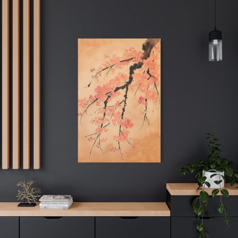834. Cherry Blossoms in Blush Ink Wash