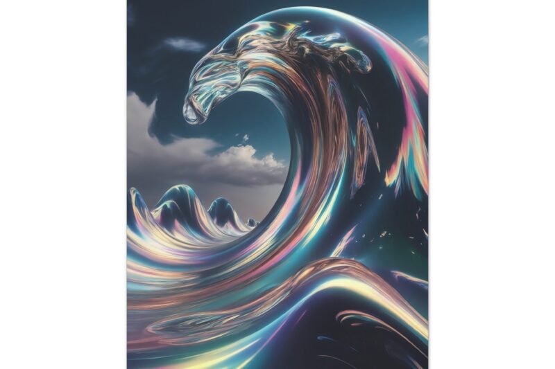 726. Iridescent Glass Wave Reflections