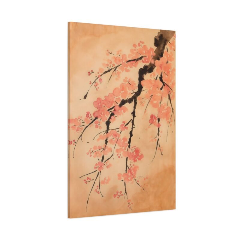 834. Cherry Blossoms in Blush Ink Wash