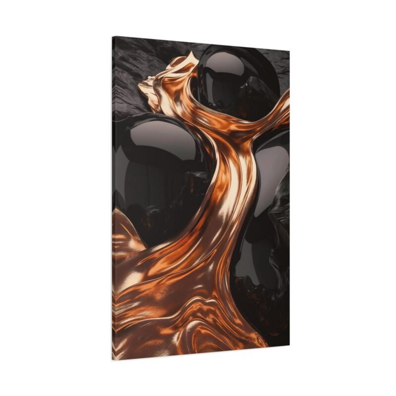 685. Molten Bronze Flow Over Obsidian